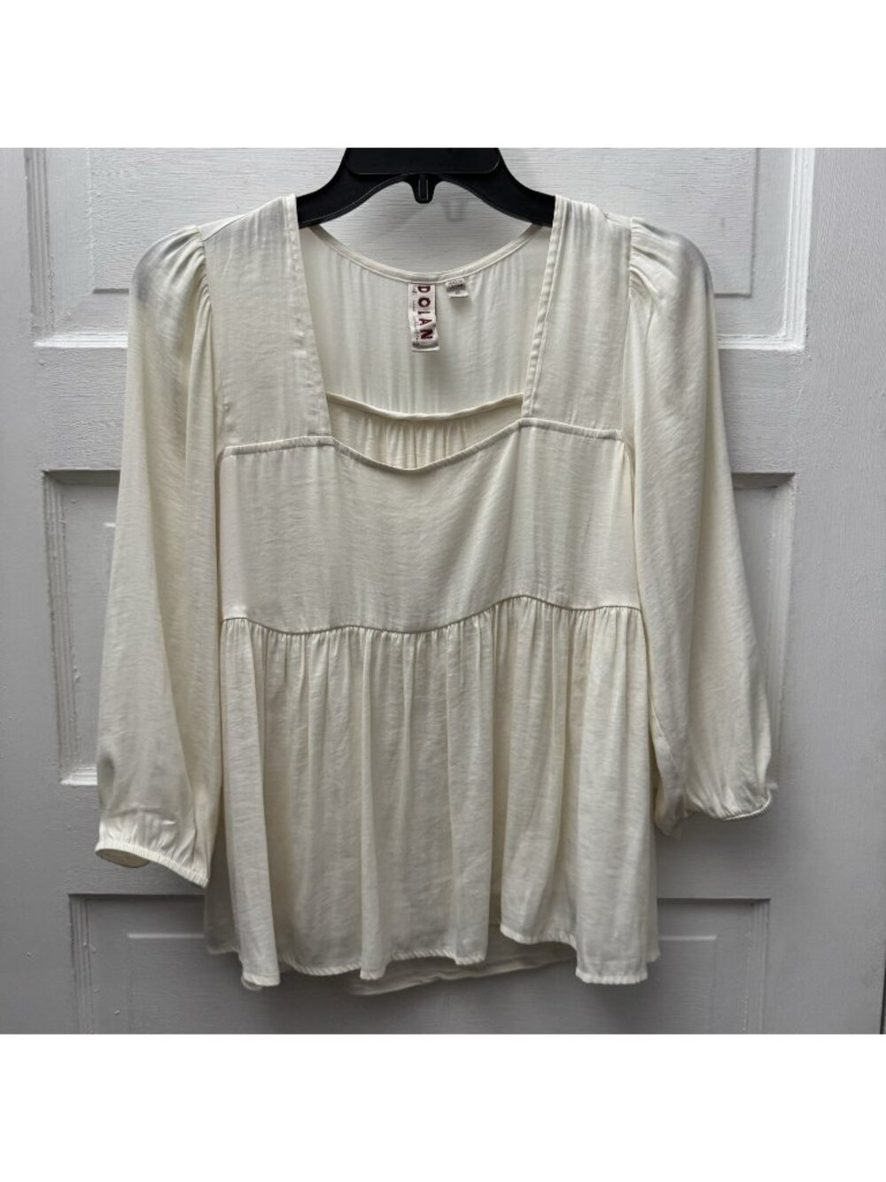 Dolan Left Coast Collection Ivory Peasant Blouse Women XS Boho Romantic
